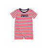 Snugabye Boys-Side Opening Romper- Smile Red/White 0-3 Months