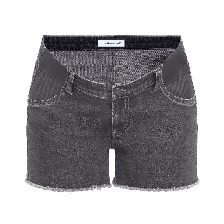 Motherhood Under The Belly Cut Off Short-Black-M
