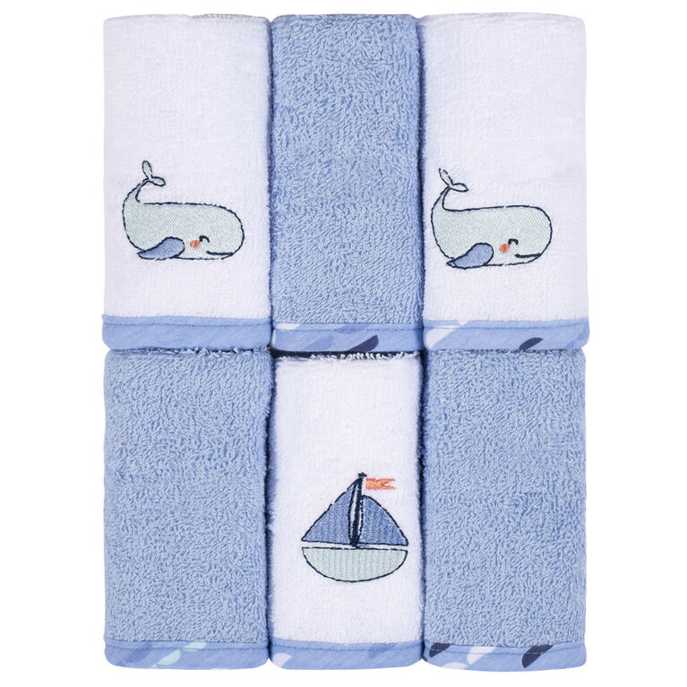 Koala Baby - Blue Woven Washcloth - 6 Pack