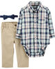 Carter's 3-Piece Plaid Dress Me Up Set - Blue/Khaki, Newborn