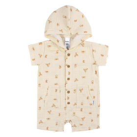 Gerber Childrenswear - Short Sleeve Hoodie Romper - Desert - NB