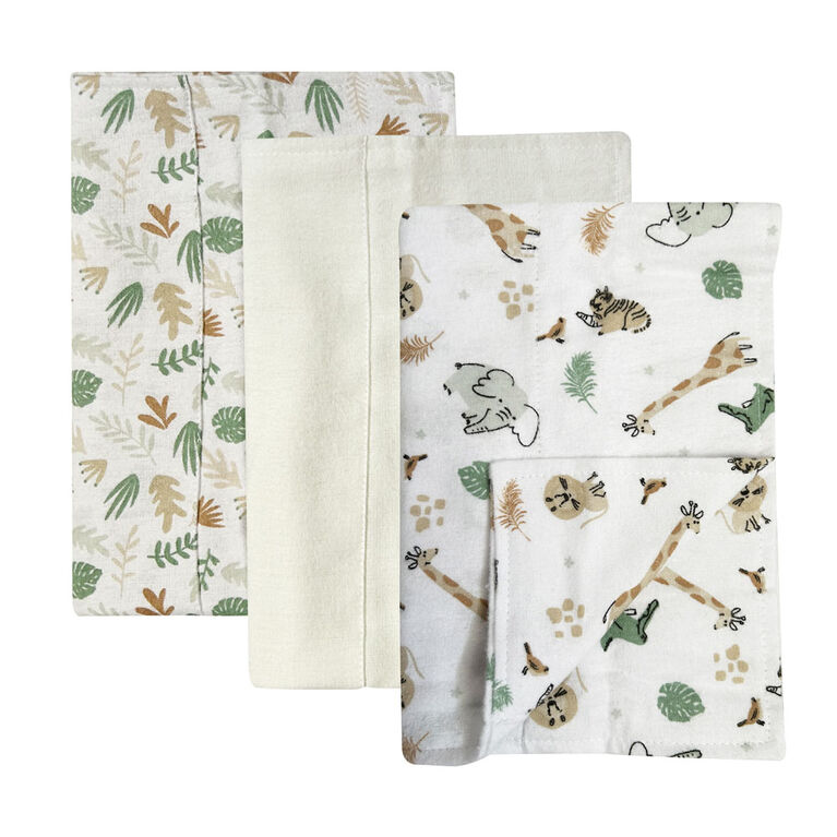Koala Baby - Lot De 3 Serviettes En Flanelle Safari Fun