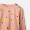 Long Sleeve Button Top Mid Pink Lemon Print 12-18M