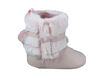 First Steps Blush Pink with Ombre Faux Fur Girls Booties Size 2, 3-6 months