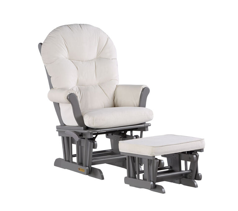 Lennox Valencia Glider Chair and Ottoman - Gray/Cream