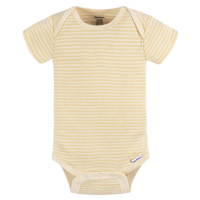 Gerber Childrenswear - 3-Pack Baby Neutral Short Sleeve Onesies Bodysuit - Newborn