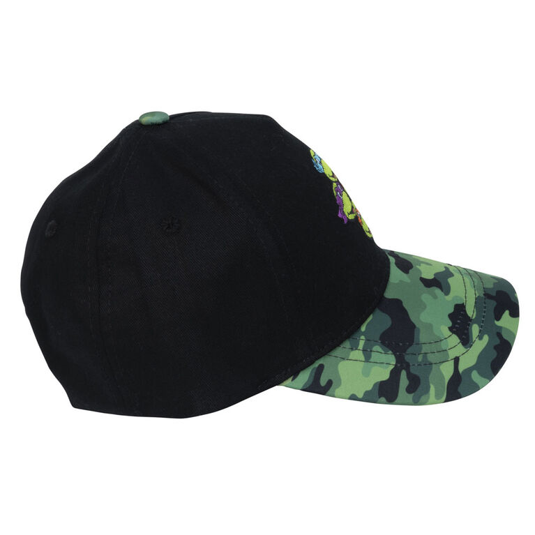 Nickelodeon Teenage Mutant Ninja Turtles Character And Camo Brim Kids Baseball Cap Green