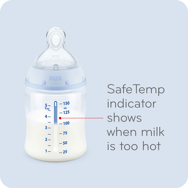 NUK Smooth Flow Anti-Colic Bottle, 5 oz, 3 Pack, 0+ Months, Pink - Assortment May Vary