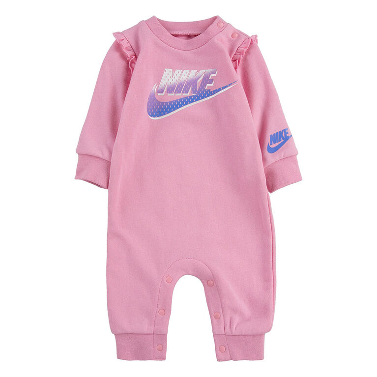 Nike Ruffle Coverall - Pink, Size 0-3 Months