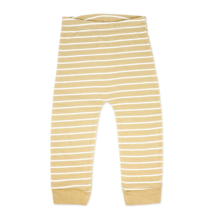 Baby Mode Cuffed Pants:Tan Stripes Newborn