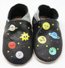 Tickle-toes Black Planets 100% Soft Leather Shoes 18-24 Months