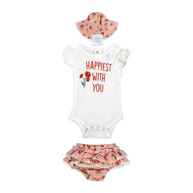 Baby Mode 3 Piece Skort Set: Happiest With You 
