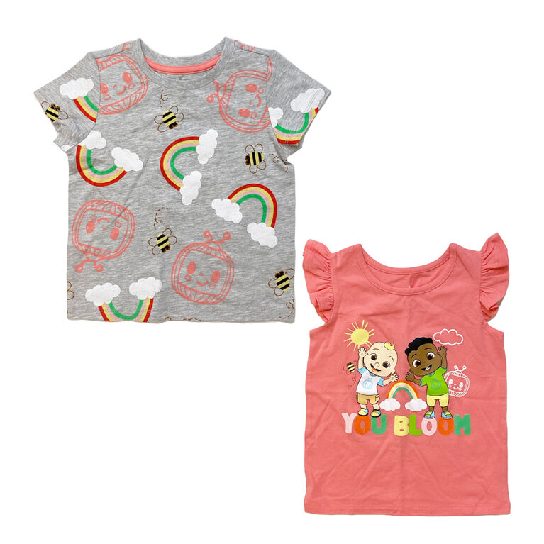 CoComelon – Ensemble de deux t-shirts mode – Rose – Taille 2T – Exclusif à Toys R Us