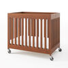 Mini Compact Crib with Mattress, Cherry