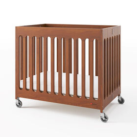 Mini Lit De Bébé Compact Avec Matelas, Cerise
