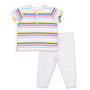 Ensemble 2 pièces Koala Baby rayures d’été ludiques - tee-shirt Henley et pantalon de sport, 6-9 Mois
