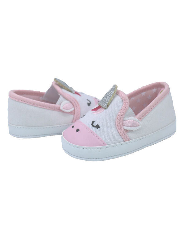 Chaussures en toile licorne blanche de First Steps Taille 3, 6-9 mois - Édition anglaise