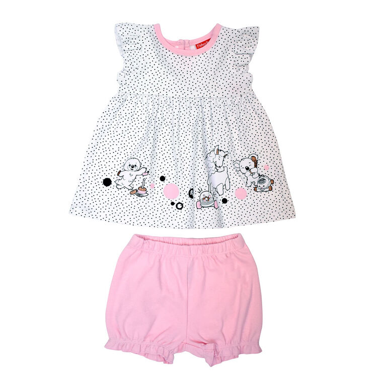 Fisher Price 2 PC Dress and Panty Set - Pink, Newborn