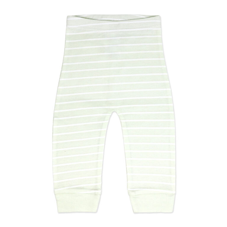 Baby Mode Pantalon &agrave; revers : Rayures vertes pour 18M