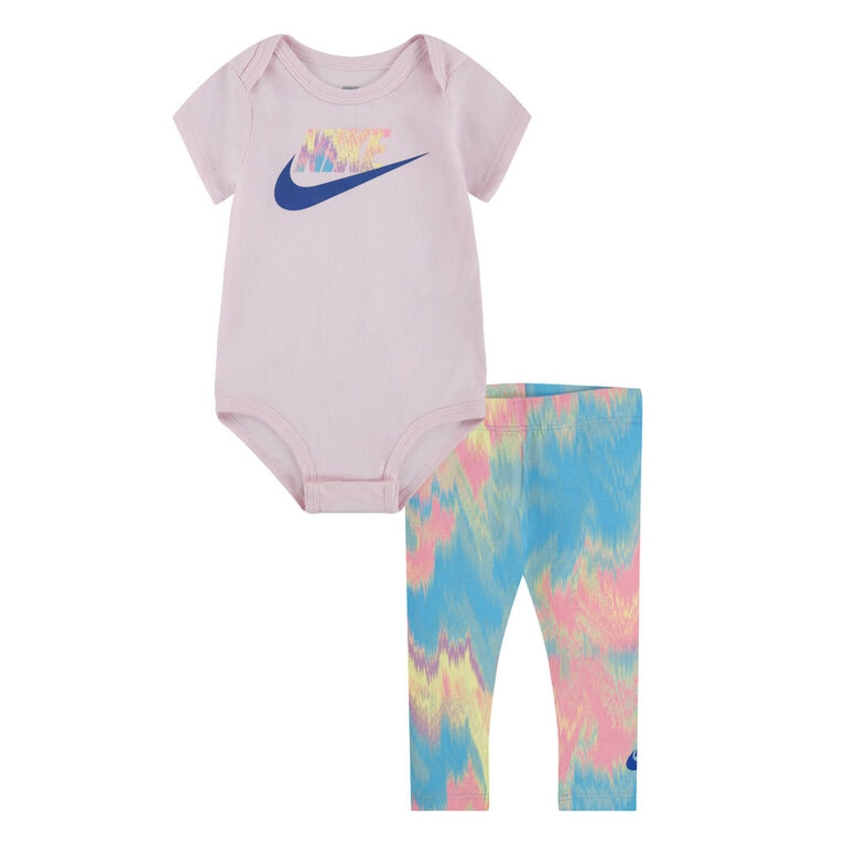 Nike Bodysuit and Printed Leggings Set - Ocean Bliss - Size 3M