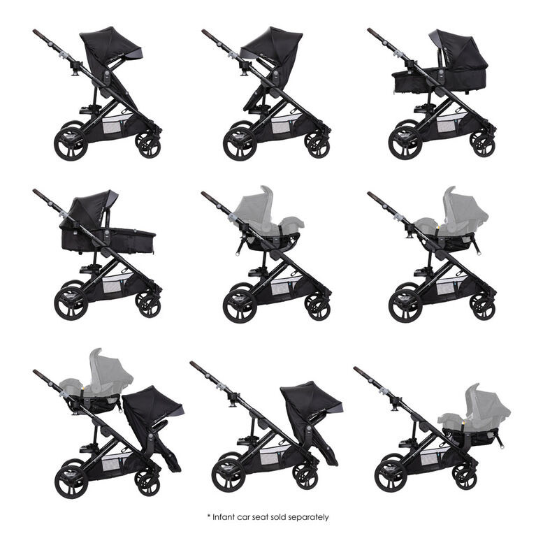 Baby Trend Morph Single to Double Modular Stroller with Car Seat Adapter