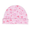Freshly Made by Tendertyme Pink Heart Organic Cotton Heather Sleeper with Cap- Preemie