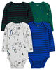 Carter's Four Pack Long Sleeve Bodysuits 18M