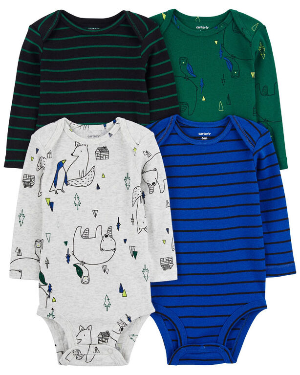 Carter's Four Pack Long Sleeve Bodysuits 18M