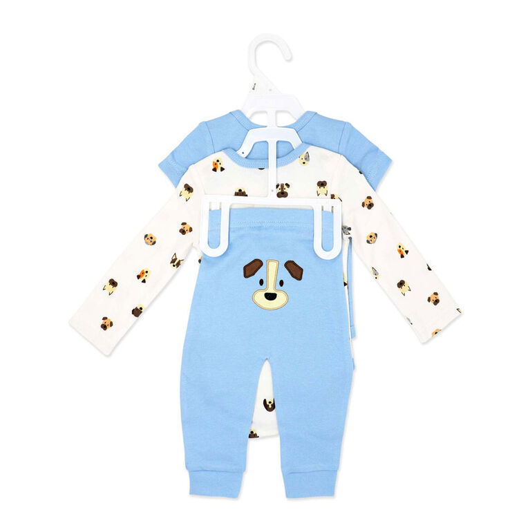 Baby Mode Ensemble de 3 pi&egrave;cesre tourne-moi :Chiens bleus 3-6M