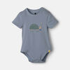 Short Sleeve Graphic Bodysuit Lt Blue Chill 9-12M