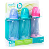 Evenflo Vented + Tinted 8oz Polypropylene Bottles 3-Pack - Pink/Teal/Lavender