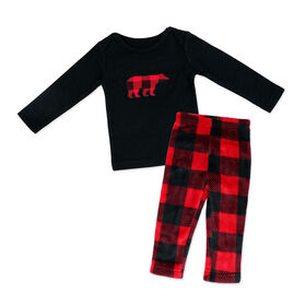 J&L Designs 2-Piece Pajama Set: Buffalo Bear