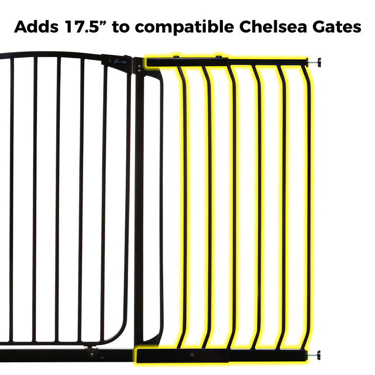 Dreambaby Chelsea Xtra-Wide Xtra-Tall Gate - 17/45cm Gate Extension - Black - R Exclusive