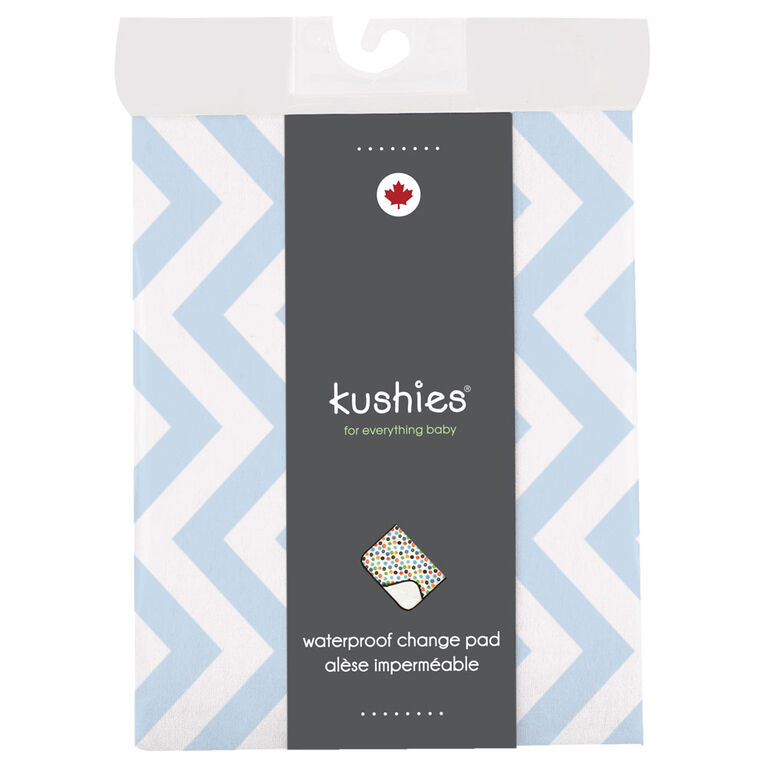 Kushies Portable Changing Pad Liner Flannel Blue Chevron