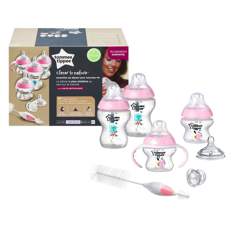 Tommee Tippee Closer to Nature Newborn Starter Set - Pink