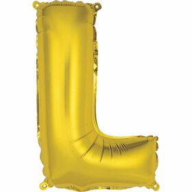 14" Gold Letter Balloons - L
