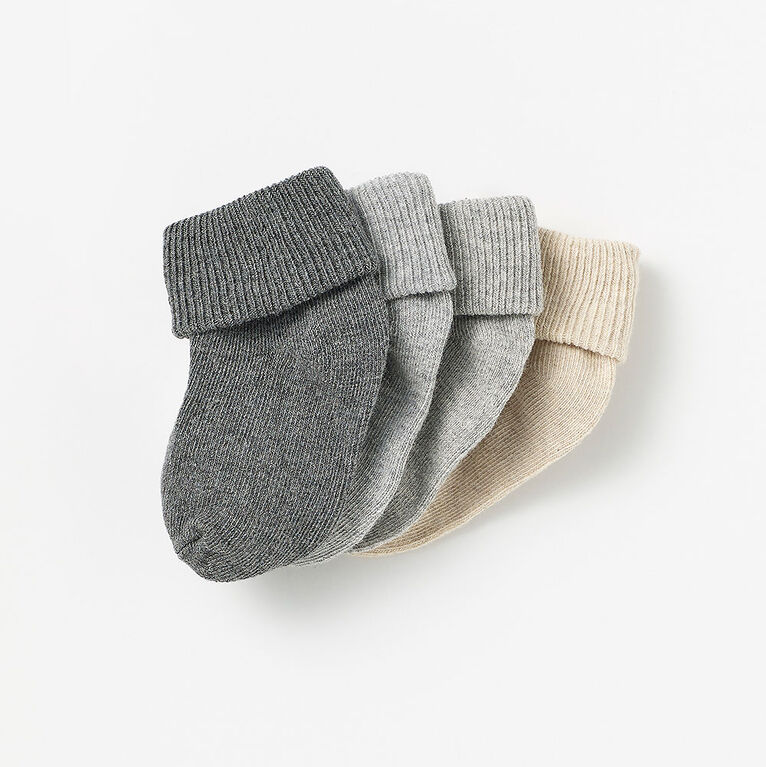 essential ankle socks, 0-6m - grey