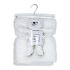 Baby Mode Signature Ridged Plush Toy with Blanket: White Bear