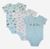 Rococo 3 Pack Bodysuit Set Aqua 3-6M