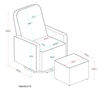 Chaise berçante pivotante avec tabouret et coussin lombaire Chloé