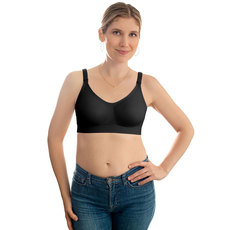 Medela Nursing Bra for Sleep and Breastfeeding, Crisscross Front, Racerback  Bra, Four-Way Stretch Fabric, Easy to Care and Maintain, Oeko-Tex  Certified, Black, Small 