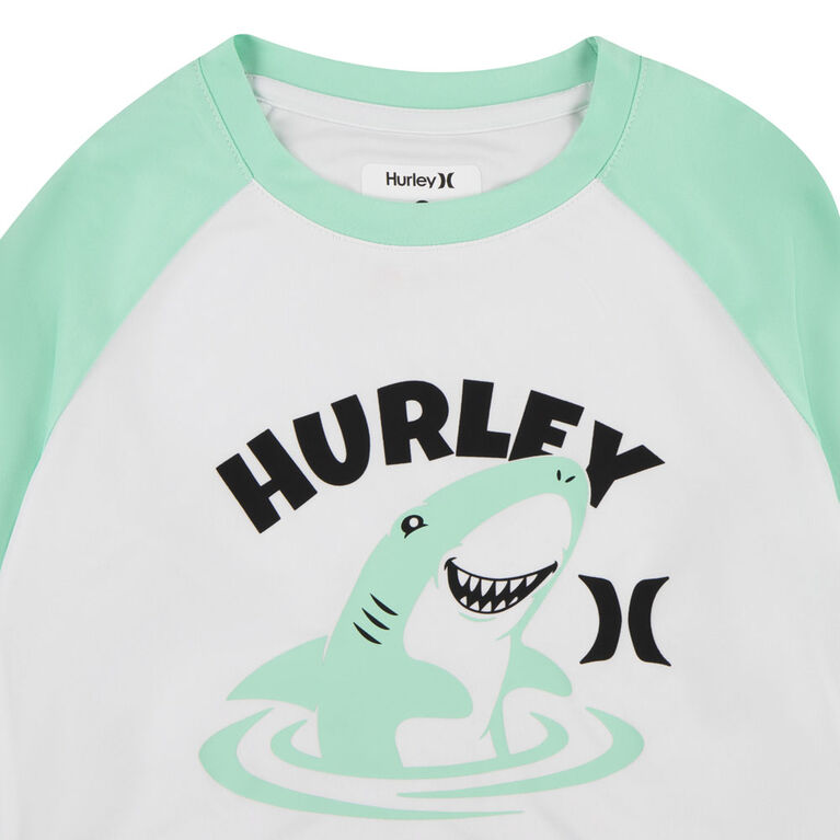 Hurley UPF 50+ Shark Frenzy Raglan Swim Set - Green - Size - 24M