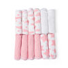 Jesse & Lulu Lot de 12 gants de toilette sur le thème du ciel : rose