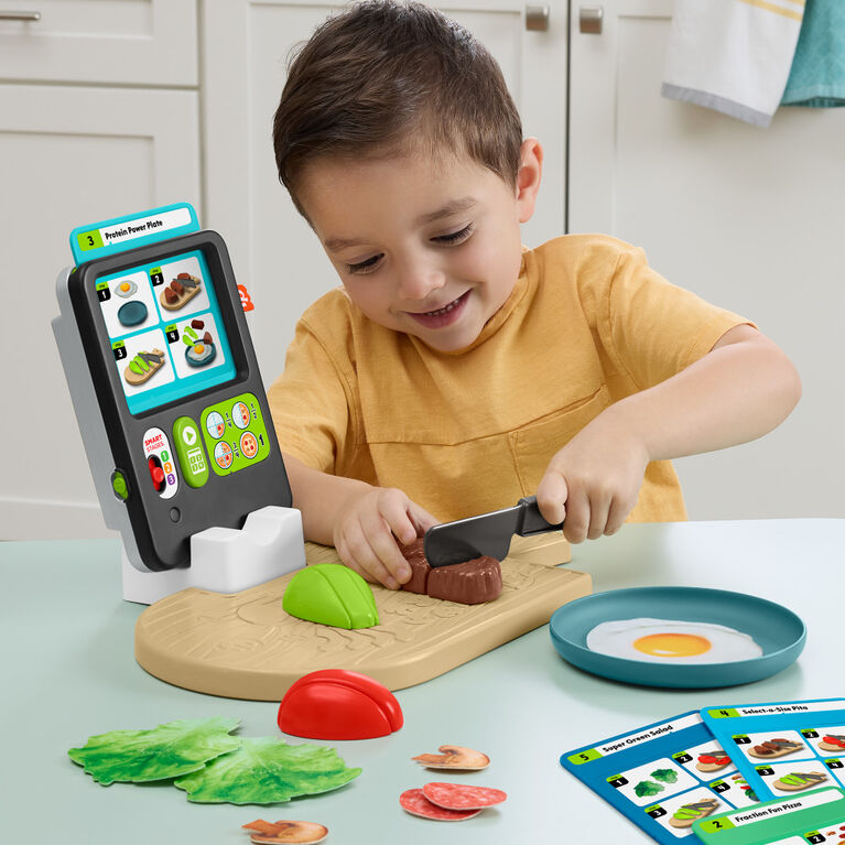Fisher-Price Laugh & Learn 123 Follow the Recipe Meal Kit Preschool Pretend Playset, 3 Pieces