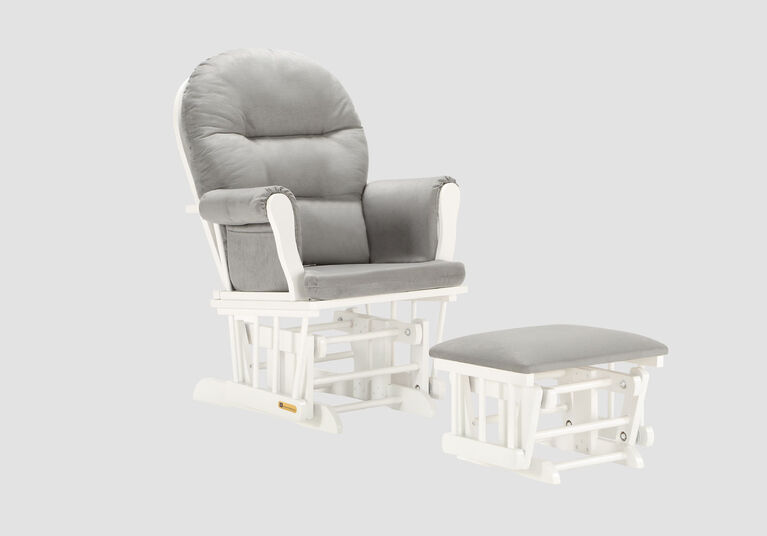Lennox Furniture Jesse White Glider & Ottoman Gray
