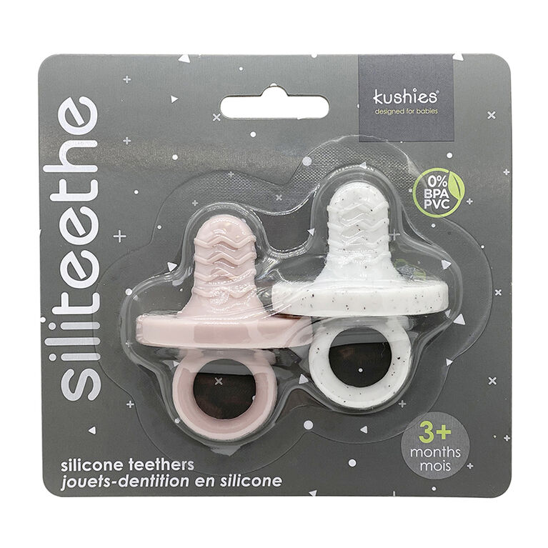Siliteethe Jouets-dentition en silicone rose/gris rêveur