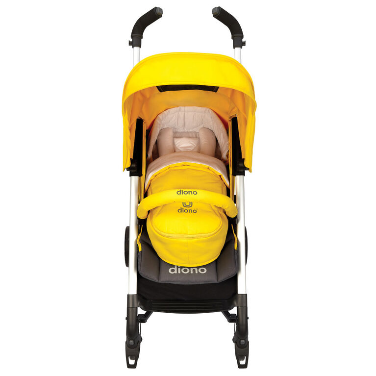 Diono Newborn Pod Stroller Footmuff For Baby, Head Body Support With Temperature Control Inside, Weatherproof, Water Resistant Lining, Universal Fit, Yellow Sulphur