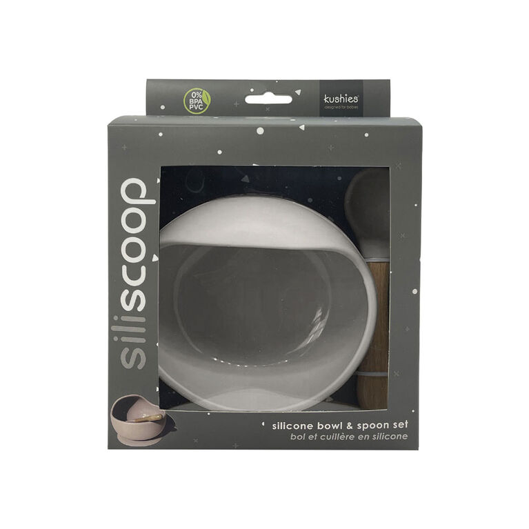 Kushies - Siliscoop Bowl and Spoon - Sand