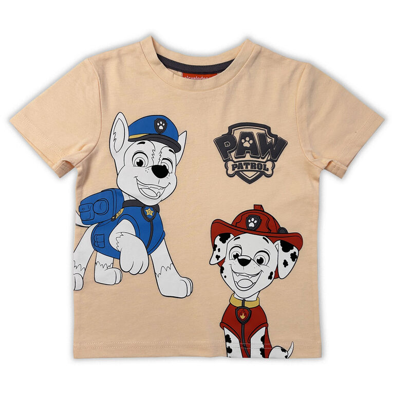 T-shirt à manches courtes Paw Patrol - Pêche 3T