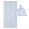 Just Born  - 2 piece Swaddle Blanket+Hat - Blue Plaid